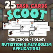 Nutrition & Metabolism Applications SCOOT TASK CARDS Science Game - Biology