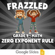 Zero Exponent Rule FRAZZLED Math Game - No Prep Grade 9 Review Activity
