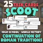 Continuation of Roman Traditions SCOOT TASK CARDS Game - No Prep World History