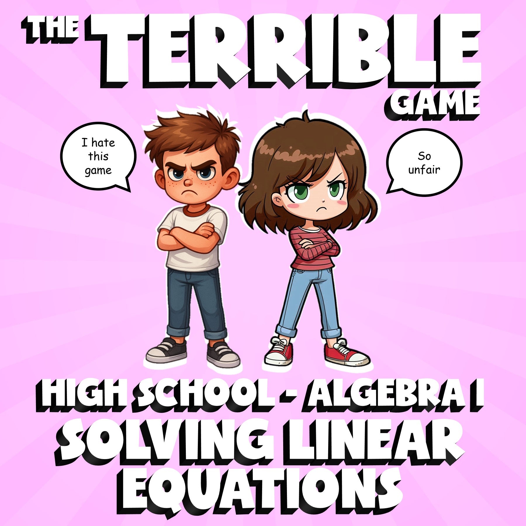 Solving Linear Equations THE TERRIBLE GAME - No Prep Algebra 1 Math Review