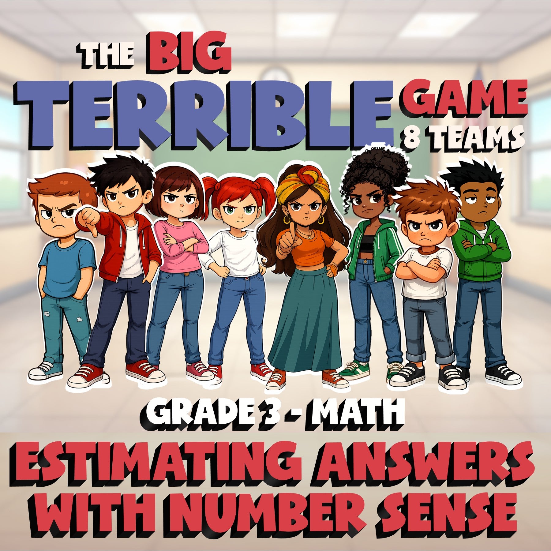 Estimating Answers with Number Sense BIG TERRIBLE GAME - Grade 3 Math Review