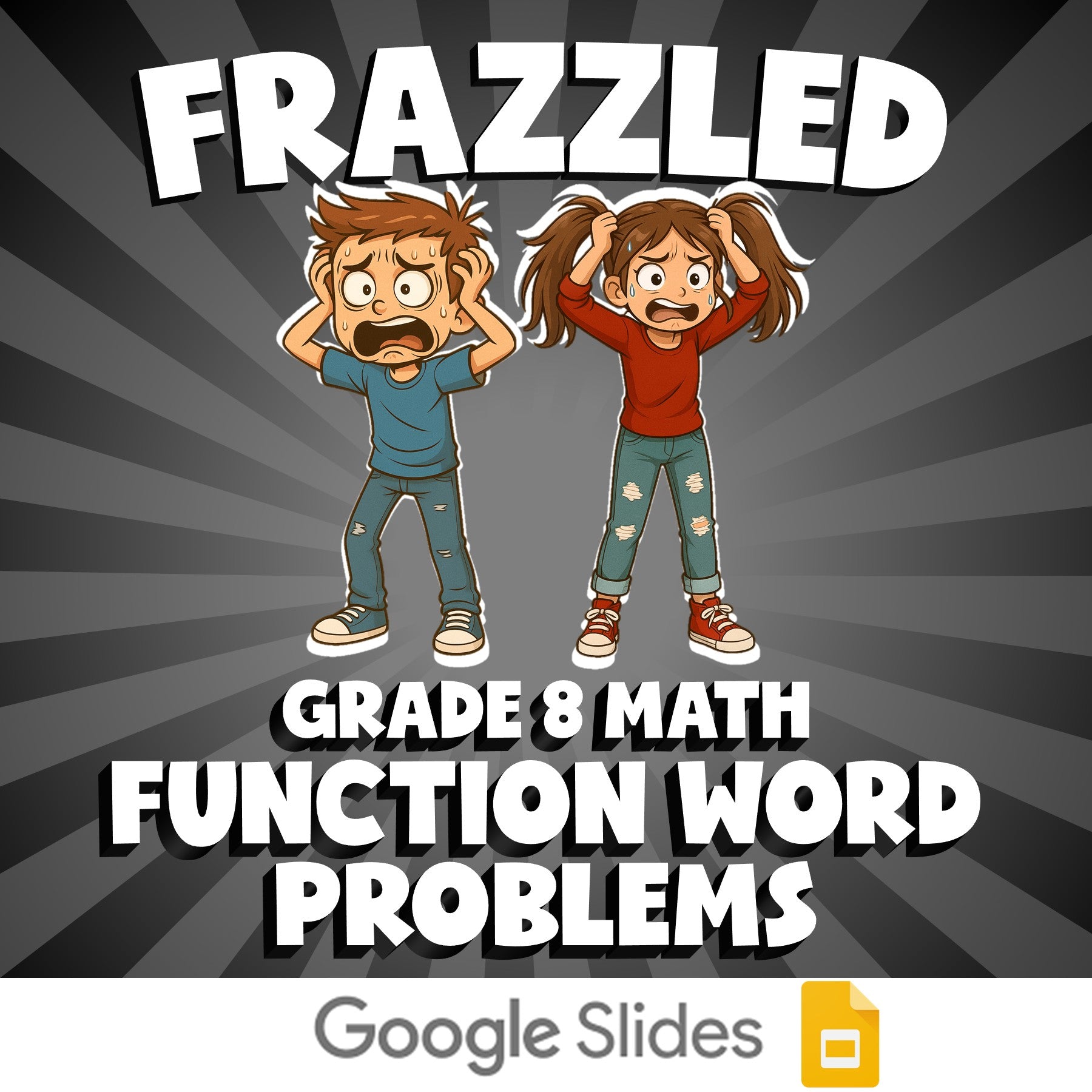 Function Word Problems FRAZZLED Math Game - No Prep Grade 8 Review Activity