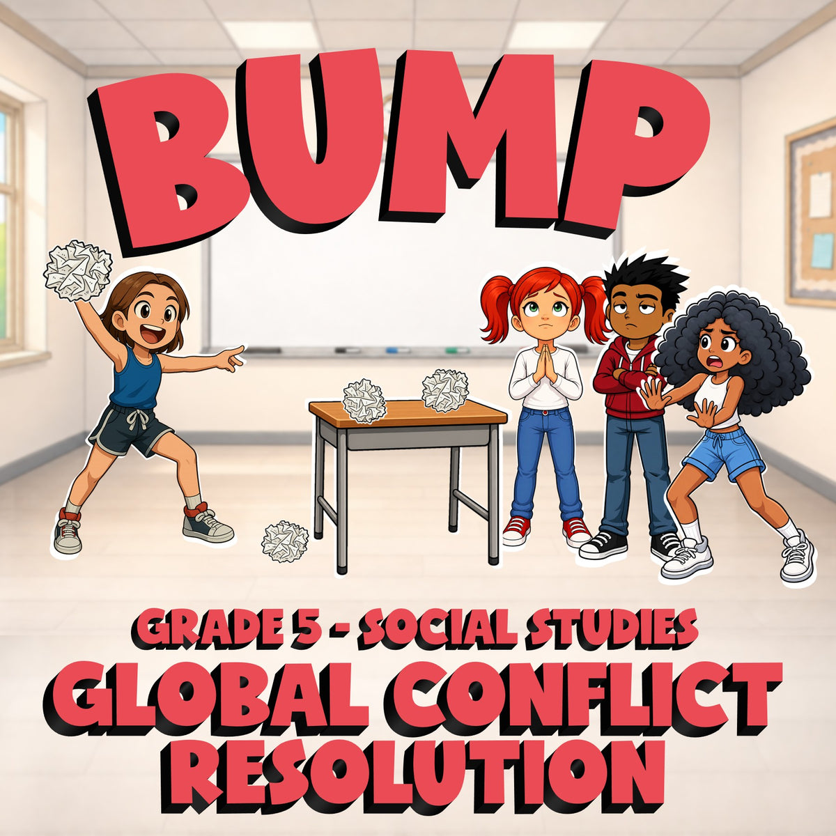 Global Conflict Resolution BUMP Socials Game - No Prep Grade 5 Review Activity