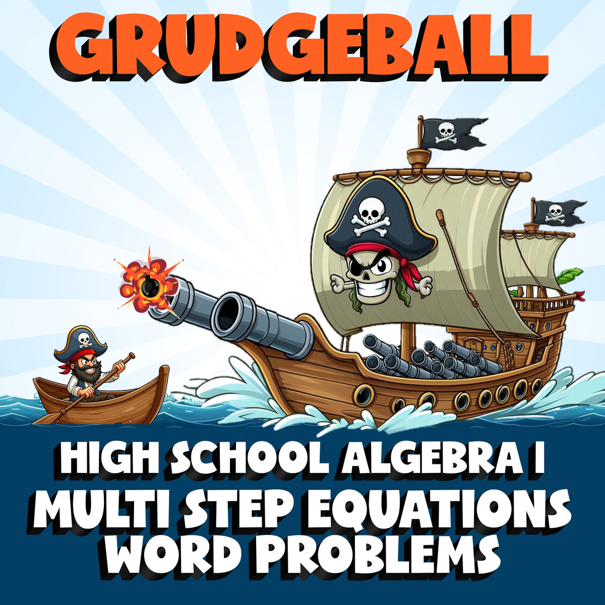 Multi Step Equations Word Problems GRUDGEBALL Math Game - No Prep Algebra 1