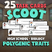Polygenic Traits SCOOT TASK CARDS Science Game - No Prep Biology Review Activity