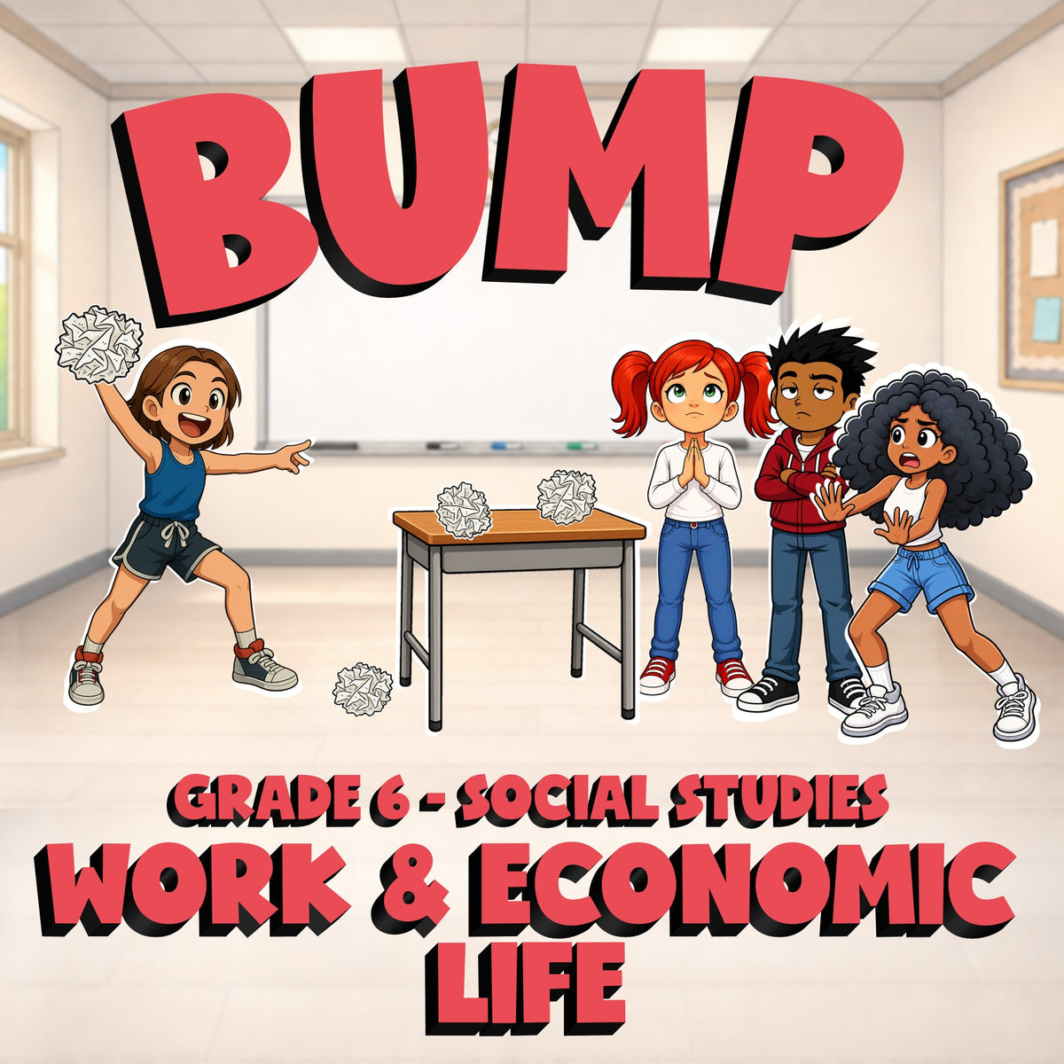 Work & Economic Life BUMP Socials Game - No Prep Grade 6 Review Activity