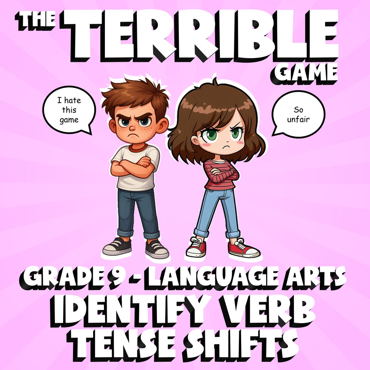 Identify Verb Tense Shifts THE TERRIBLE GAME - No Prep Grade 9 ELA Review
