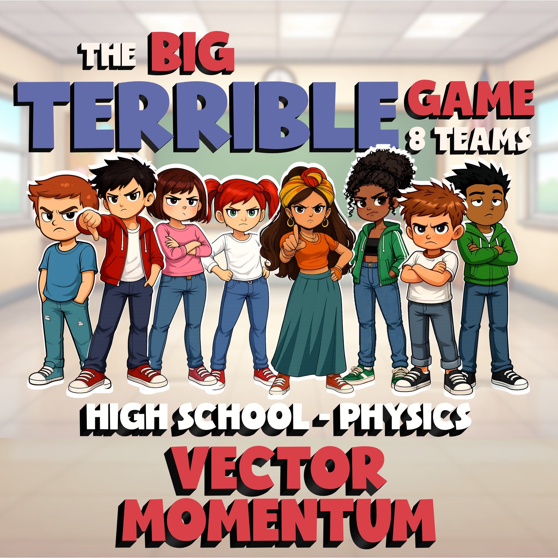 Vector Momentum BIG TERRIBLE GAME - No Prep Physics Science Review Activity