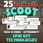Spin Off Technologies SCOOT TASK CARDS Science Game - No Prep Astronomy Review