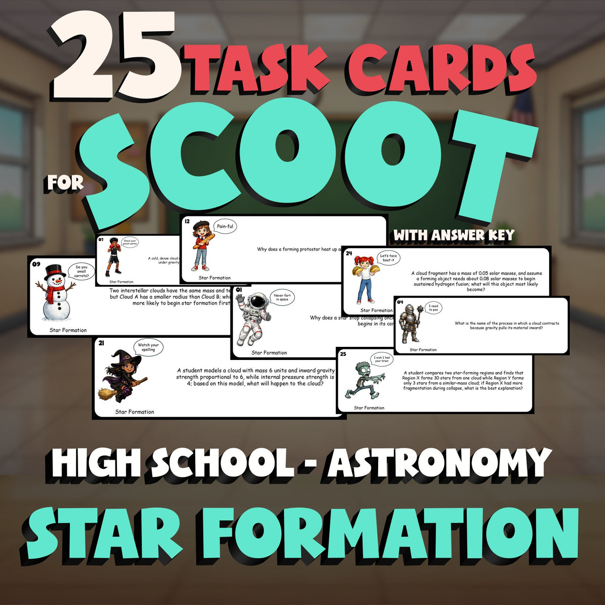 Star Formation SCOOT TASK CARDS Science Game - No Prep Astronomy Review Activity