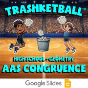 AAS Congruence TRASHKETBALL Math Game - No Prep Geometry Review Activity