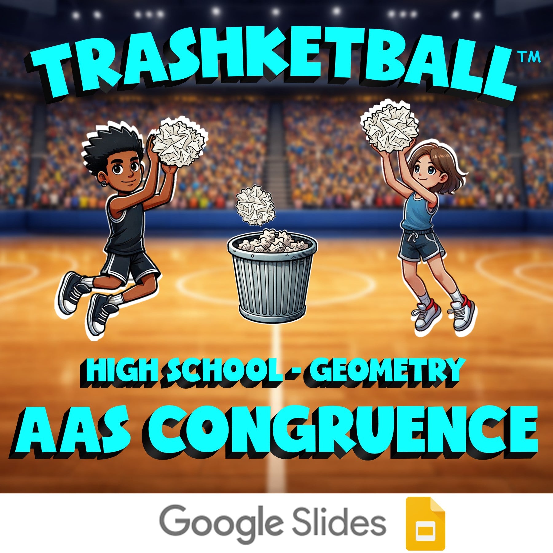 AAS Congruence TRASHKETBALL Math Game - No Prep Geometry Review Activity