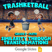 Similarity Through Transformations TRASHKETBALL Math Game - No Prep Grade 8