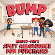 Split Allowance for Purchases BUMP Math Game - No Prep Grade 3 Review Activity