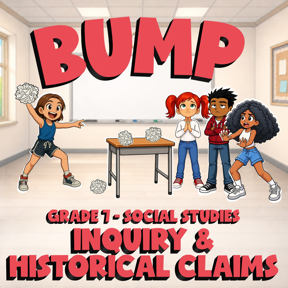 Inquiry & Historical Claims BUMP Socials Game - No Prep Grade 7 Review Activity