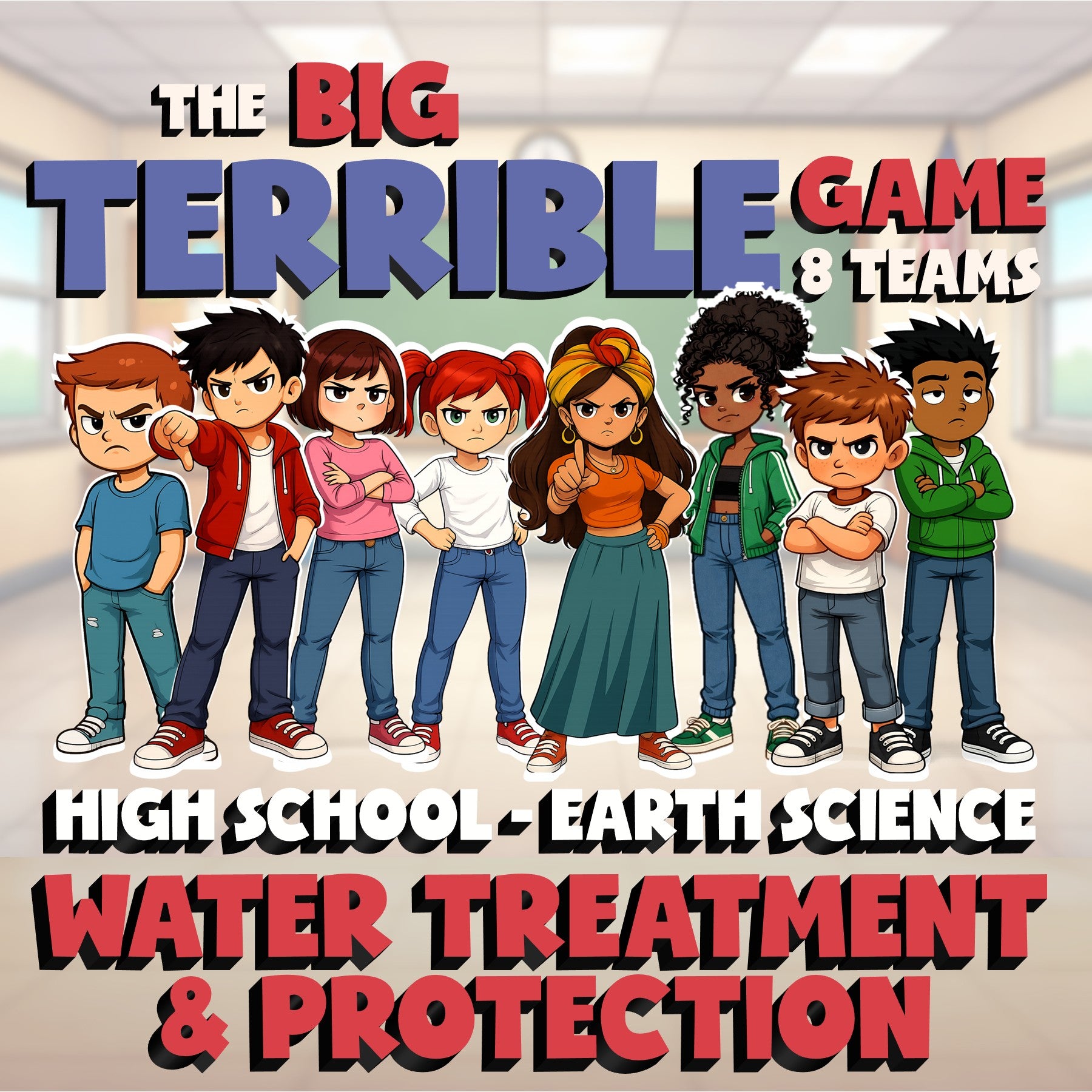Water Treatment & Protection BIG TERRIBLE GAME - No Prep Earth Science Review