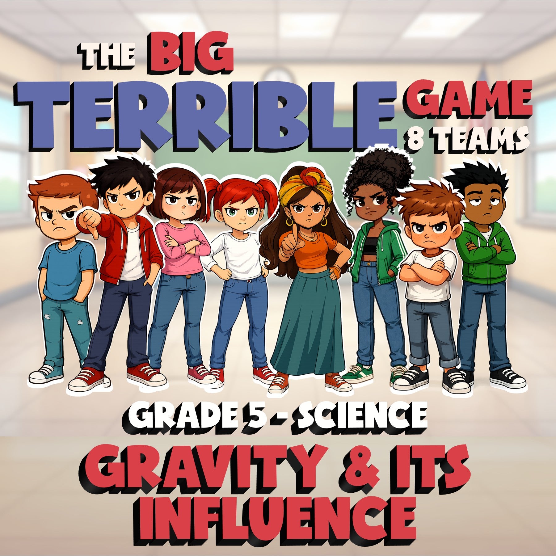 Gravity & Its Influence BIG TERRIBLE GAME - No Prep Grade 5 Science Review