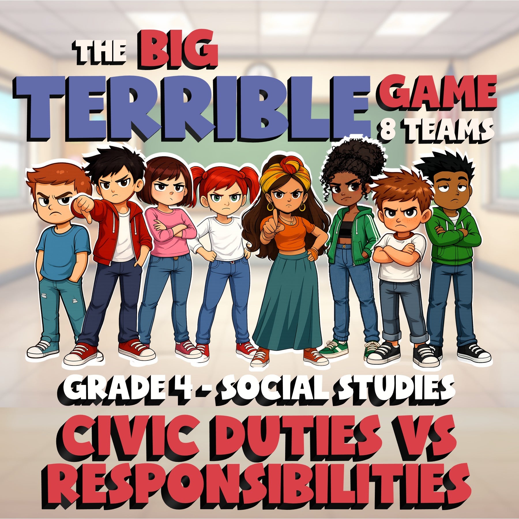 Civic Duties vs Responsibilities BIG TERRIBLE GAME - Grade 4 Socials Review