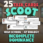 Incomplete Dominance SCOOT TASK CARDS Science Game - No Prep AP Biology Review