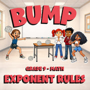 Exponent Rules BUMP Math Game - No Prep Grade 9 Review Activity