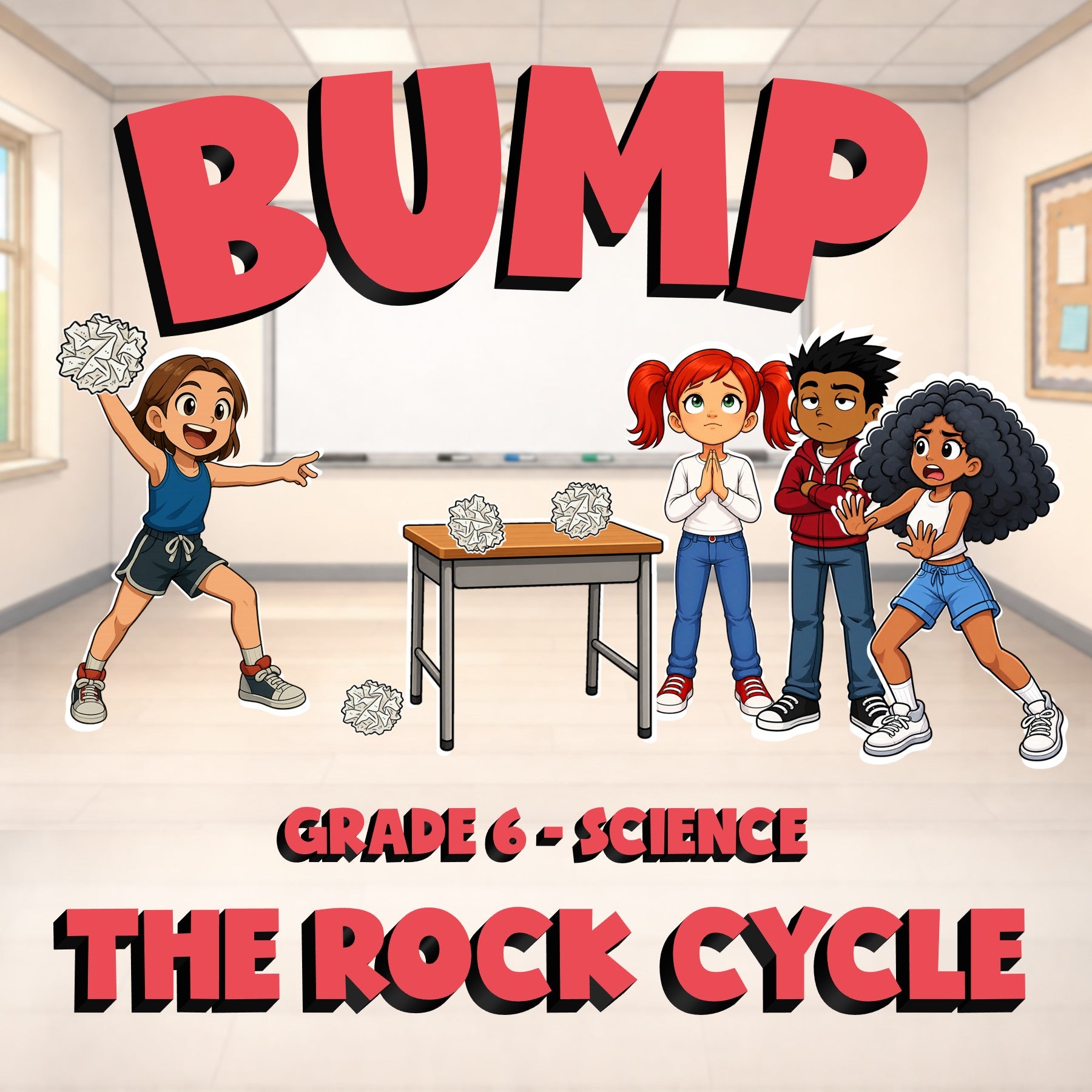 The Rock Cycle BUMP Science Game - No Prep Grade 6 Review Activity