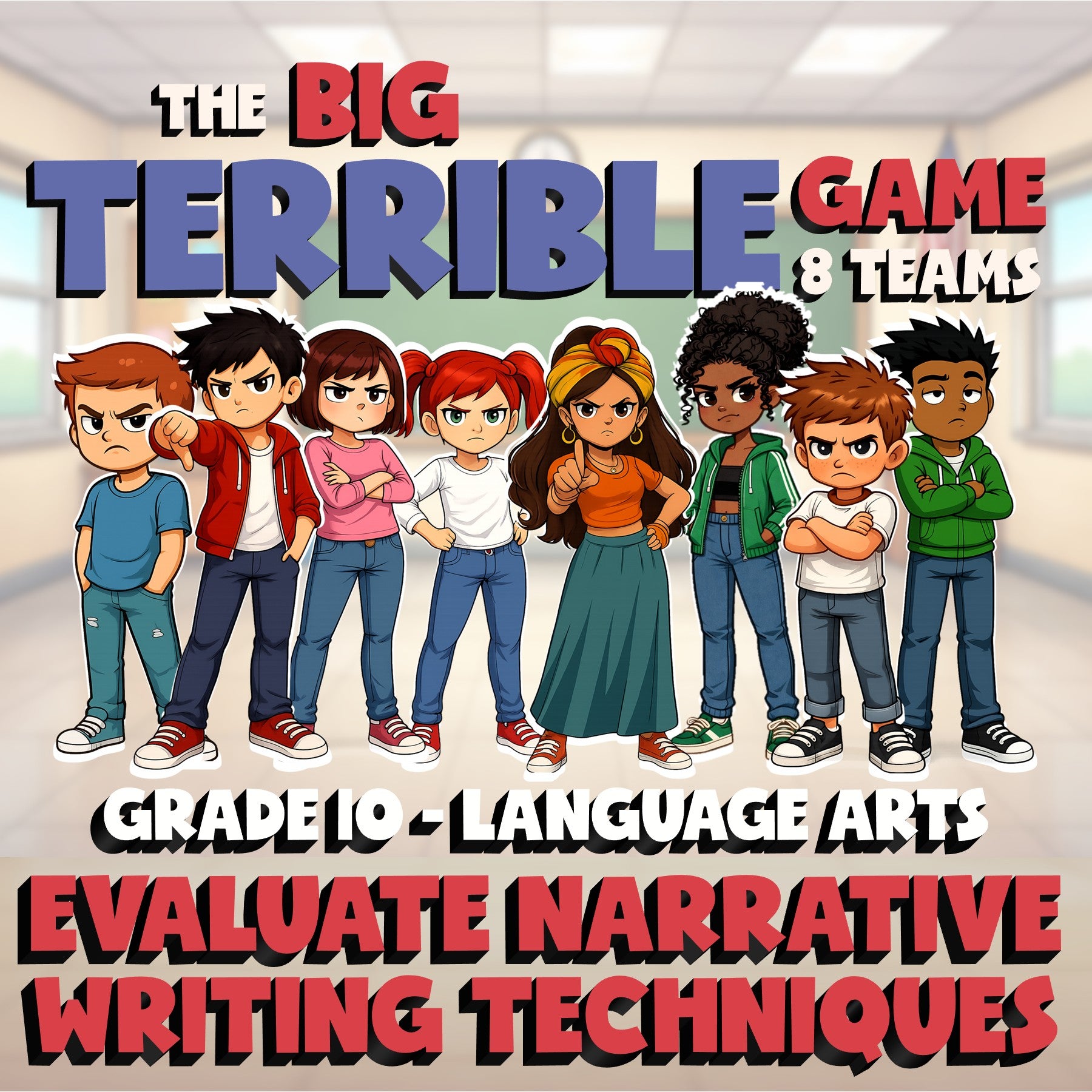 Evaluate Narrative Writing Techniques BIG TERRIBLE GAME - Grade 10 ELA Review