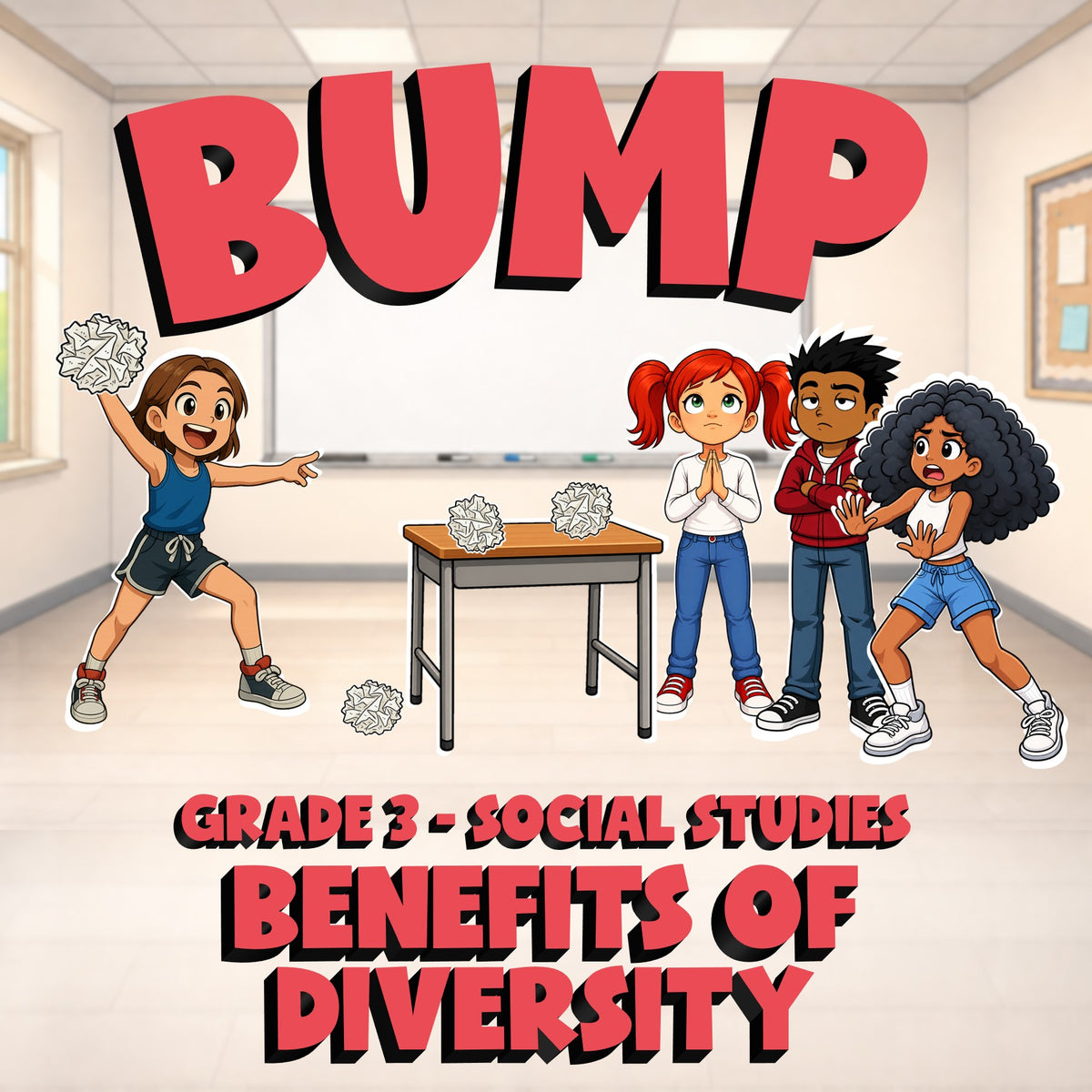Benefits of Diversity BUMP Socials Game - No Prep Grade 3 Review Activity