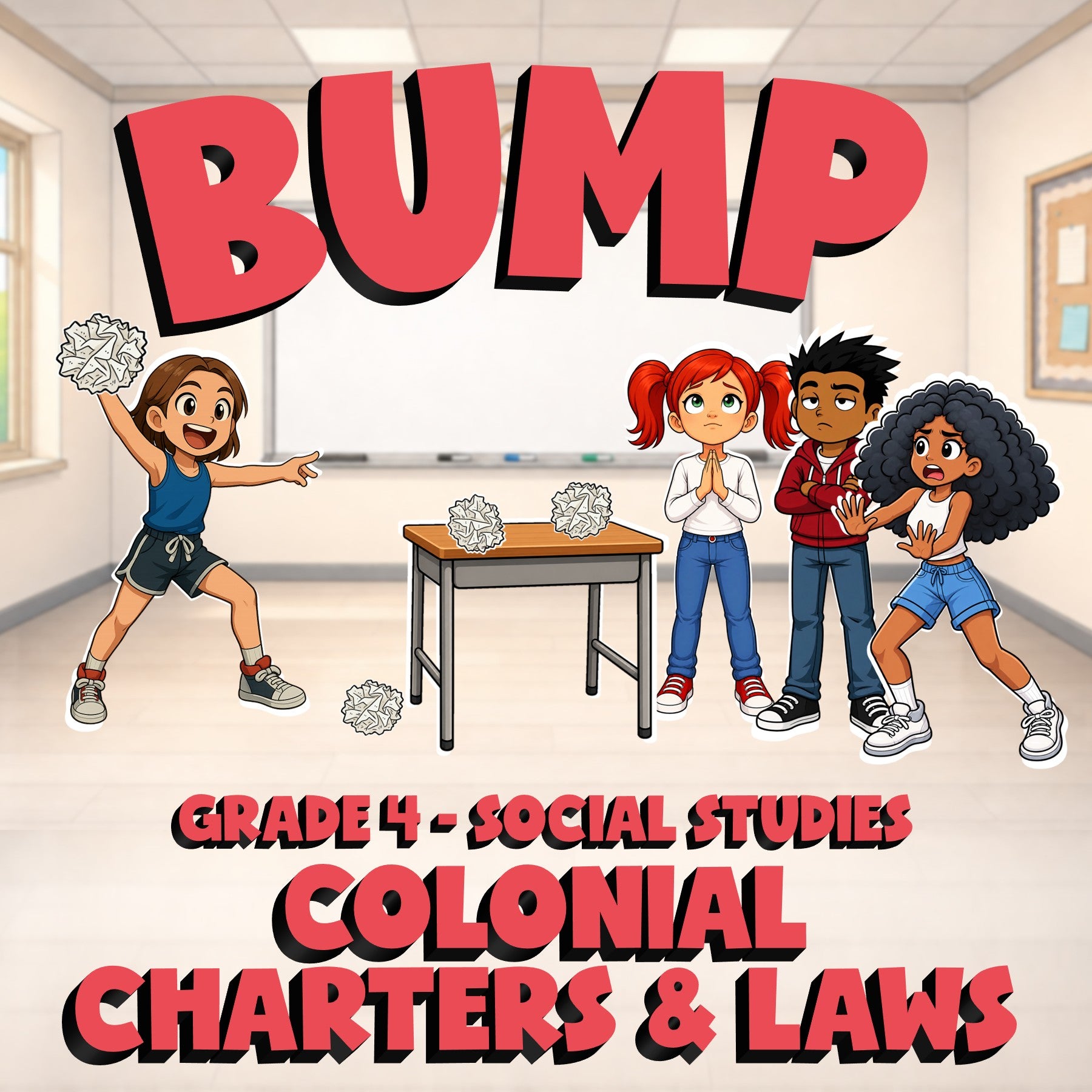 Colonial Charters & Laws BUMP Socials Game - No Prep Grade 4 Review Activity