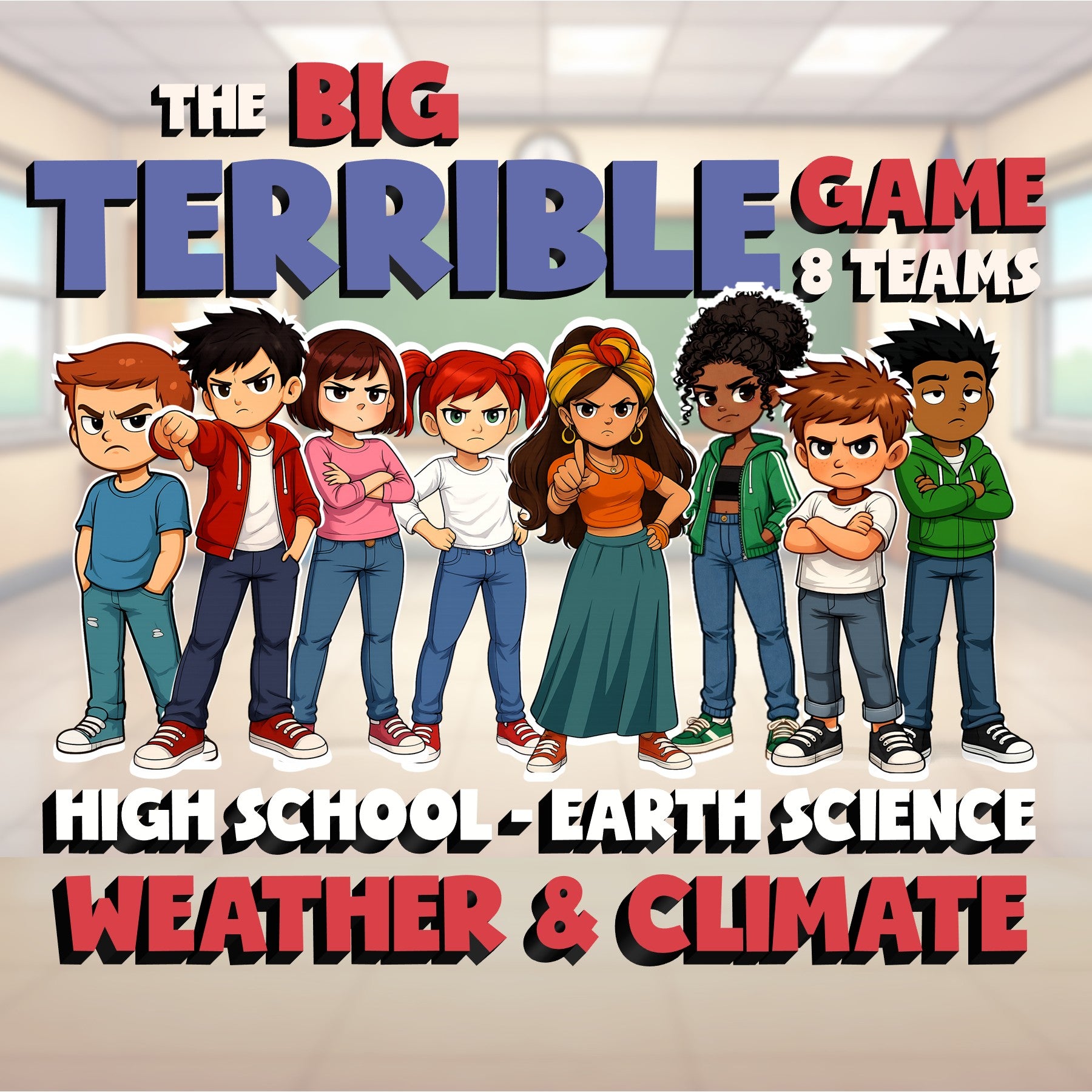 Weather & Climate BIG TERRIBLE GAME - No Prep Earth Science Review Activity