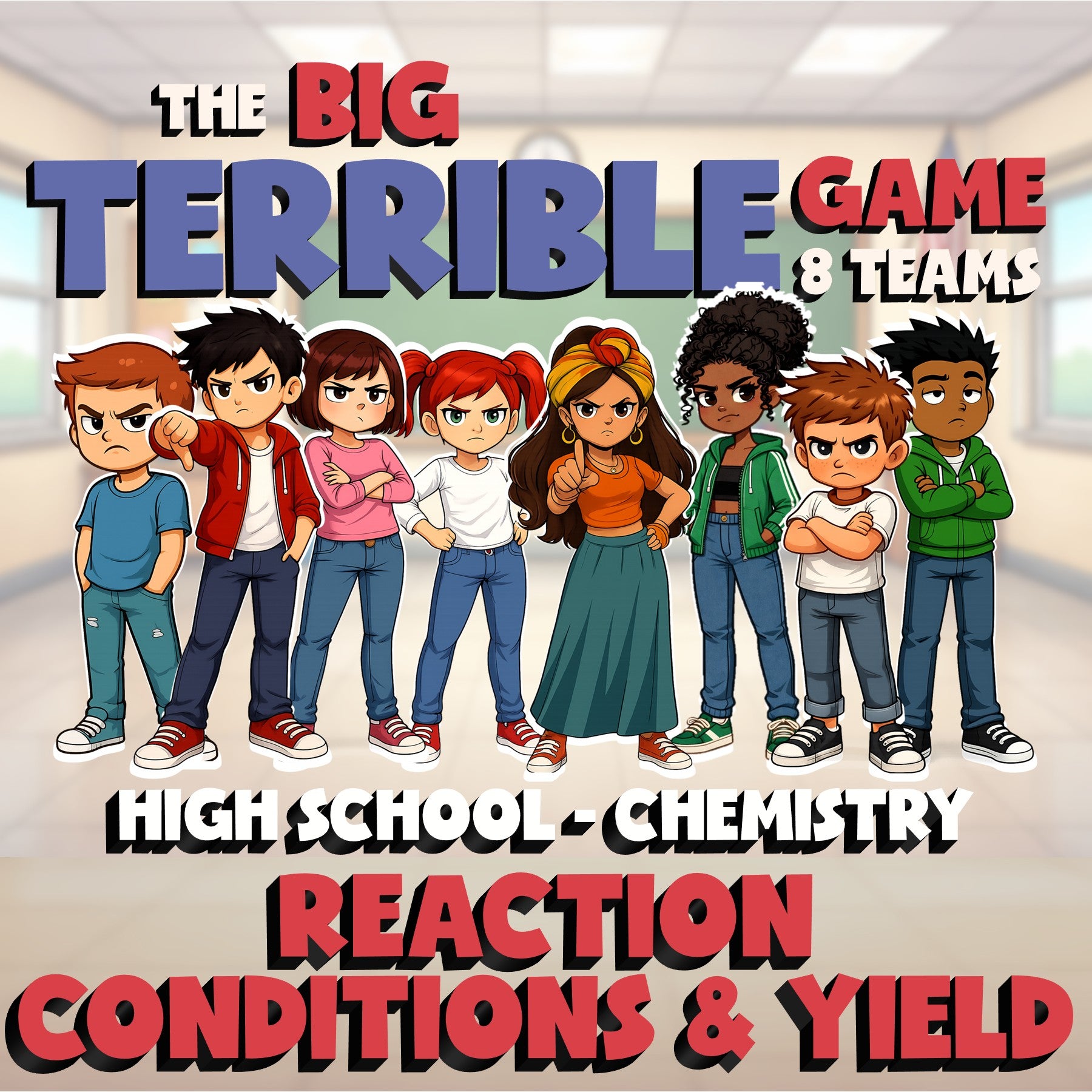 Reaction Conditions & Yield BIG TERRIBLE GAME - No Prep Chemistry Science Review