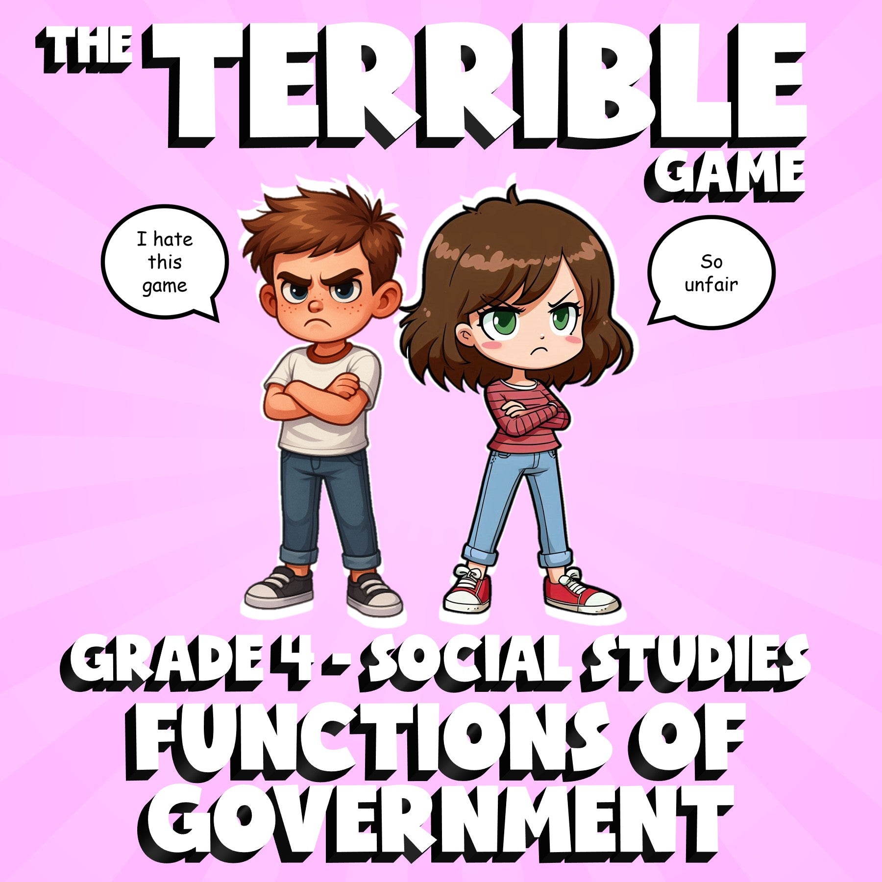 Functions of Government THE TERRIBLE GAME - No Prep Grade 4 Socials Review