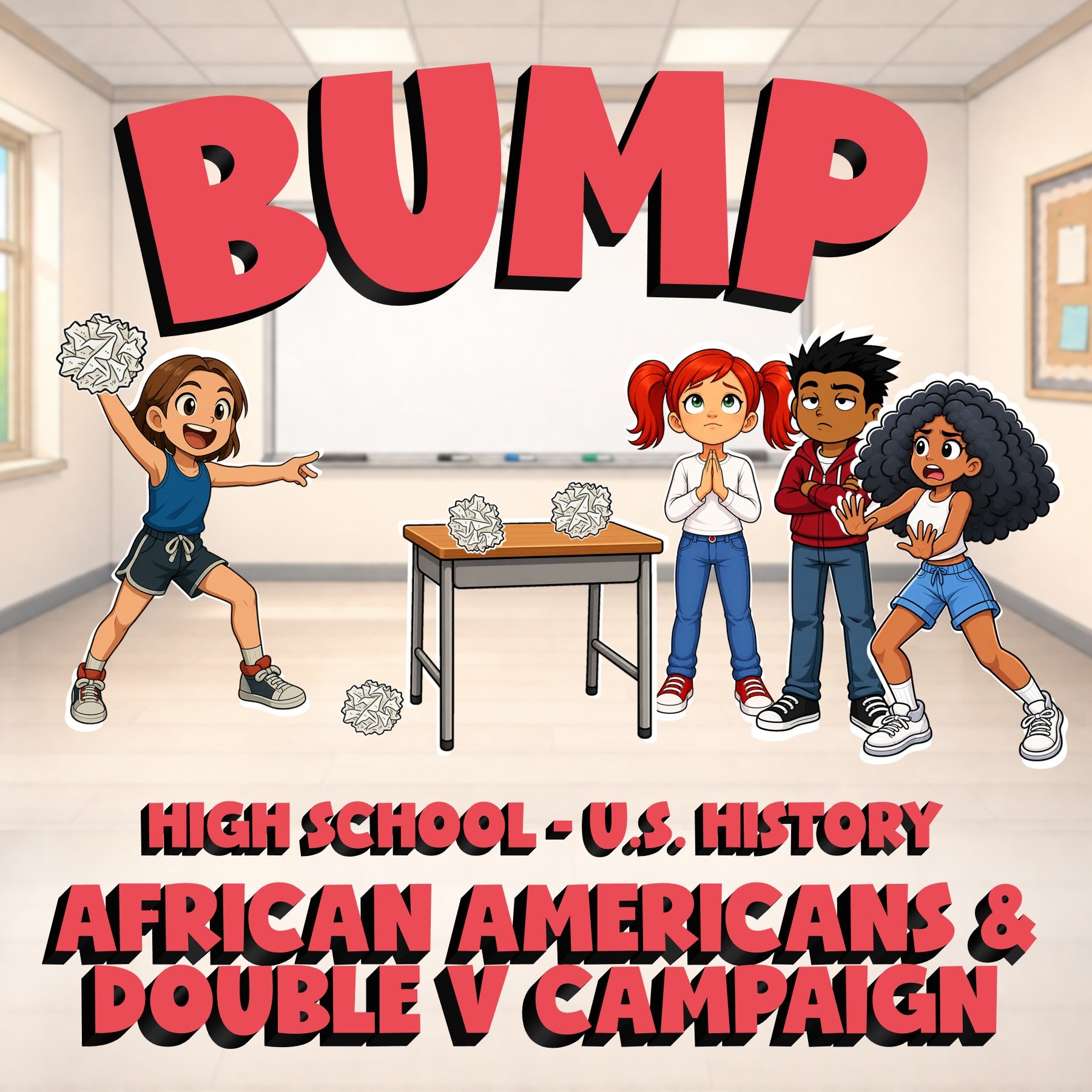 African Americans & Double V Campaign BUMP U.S. History Game - No Prep Review