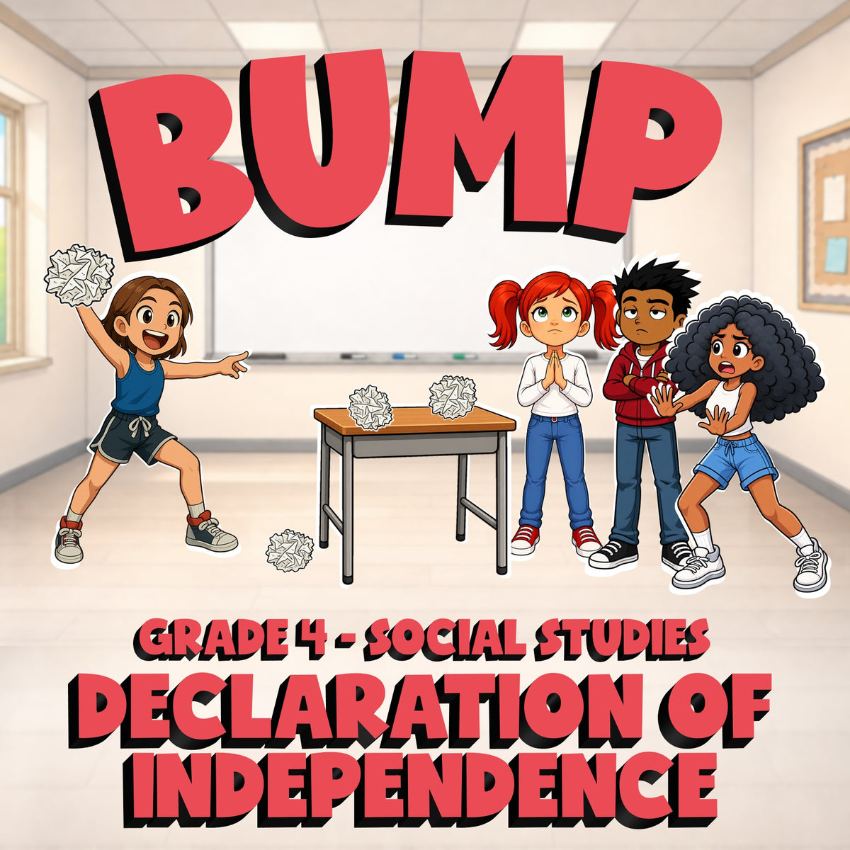 Declaration of Independence BUMP Socials Game - No Prep Grade 4 Review Activity