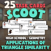 Applications of Triangle Similarity SCOOT TASK CARDS Math Game - Geometry