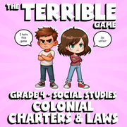 Colonial Charters & Laws THE TERRIBLE GAME - No Prep Grade 4 Socials Review