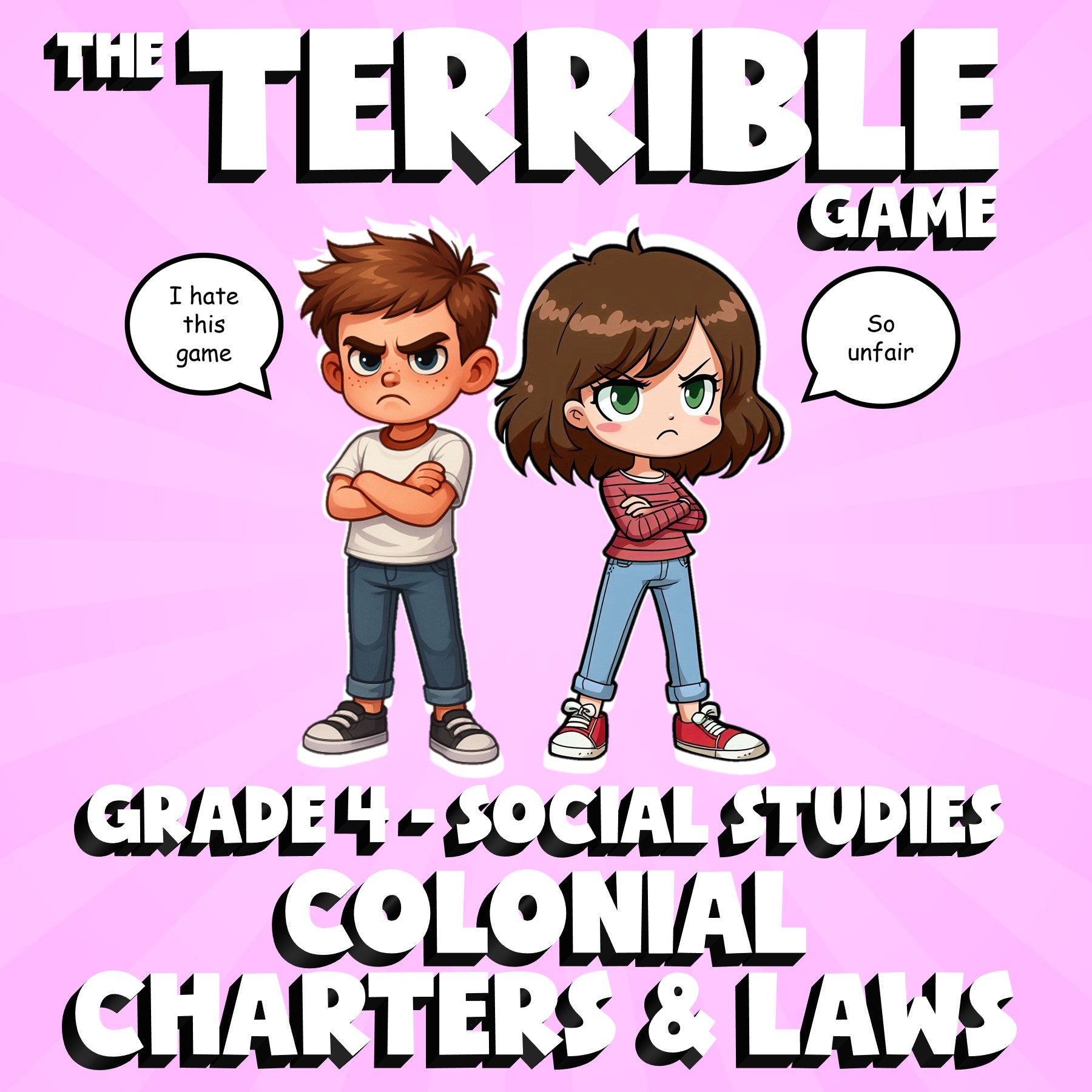 Colonial Charters & Laws THE TERRIBLE GAME - No Prep Grade 4 Socials Review