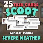 Severe Weather SCOOT TASK CARDS Science Game - No Prep Grade 8 Review Activity