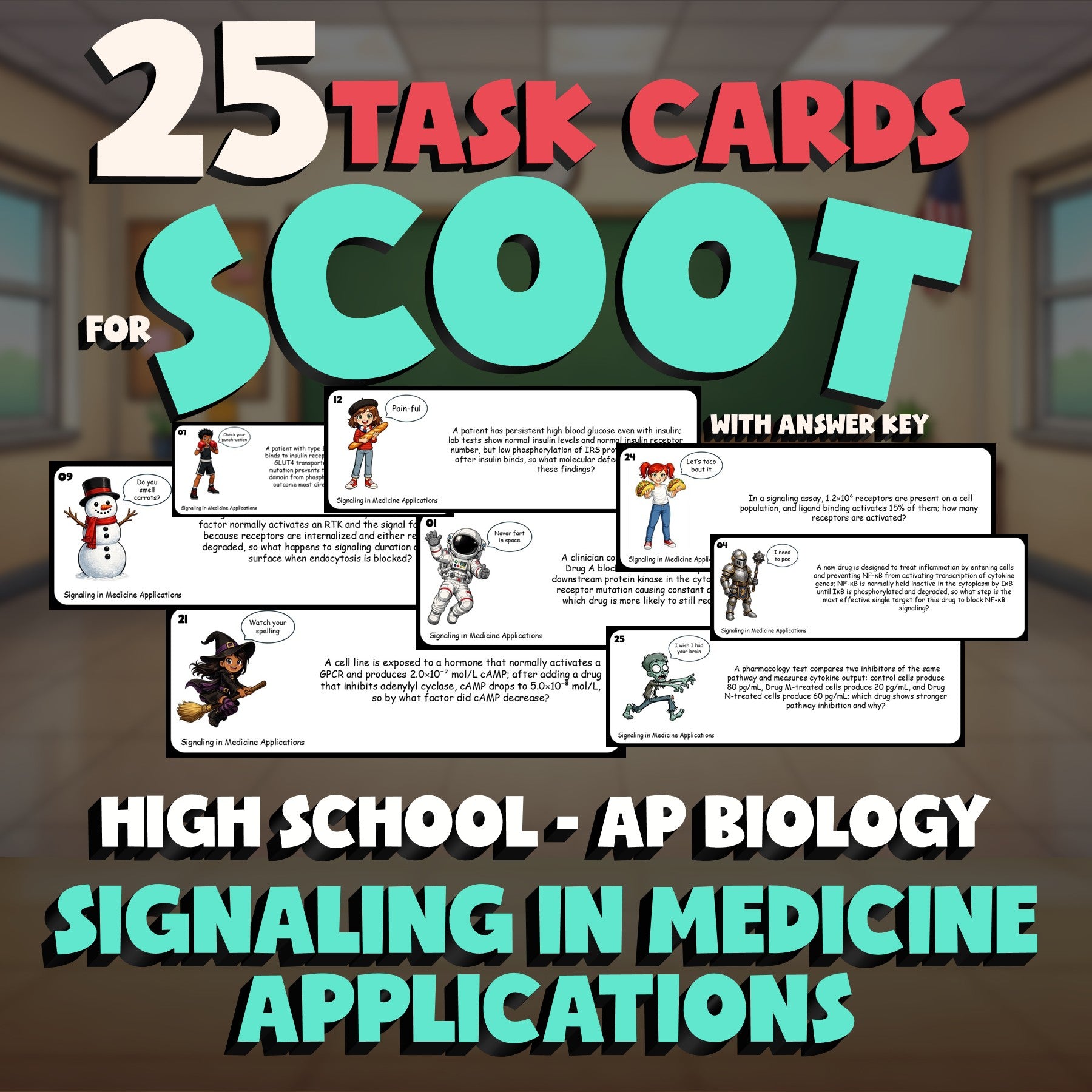 Signaling in Medicine Applications SCOOT TASK CARDS Science Game - AP Biology