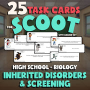 Inherited Disorders & Screening SCOOT TASK CARDS Science Game - No Prep Biology