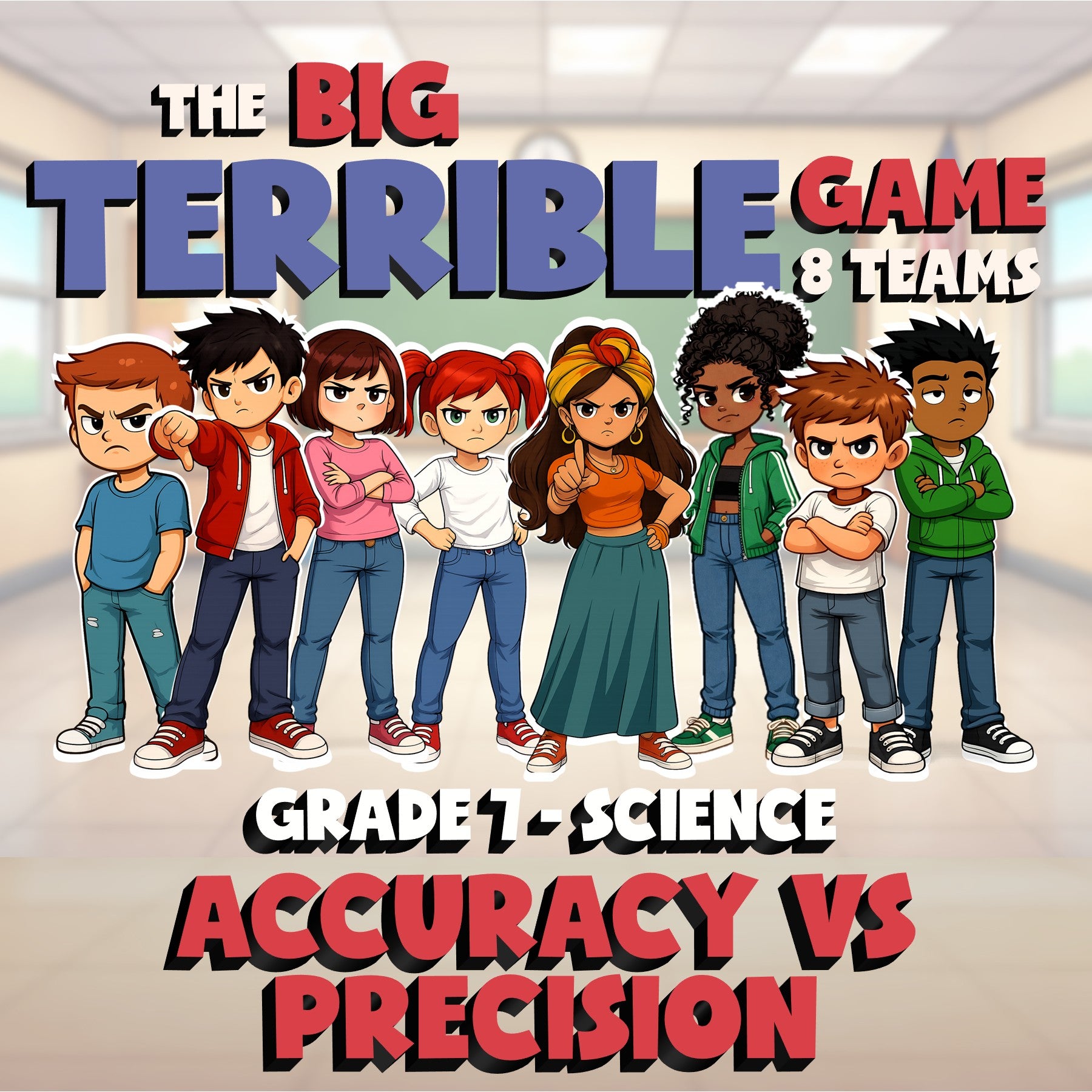 Accuracy vs Precision BIG TERRIBLE GAME - No Prep Grade 7 Science Review
