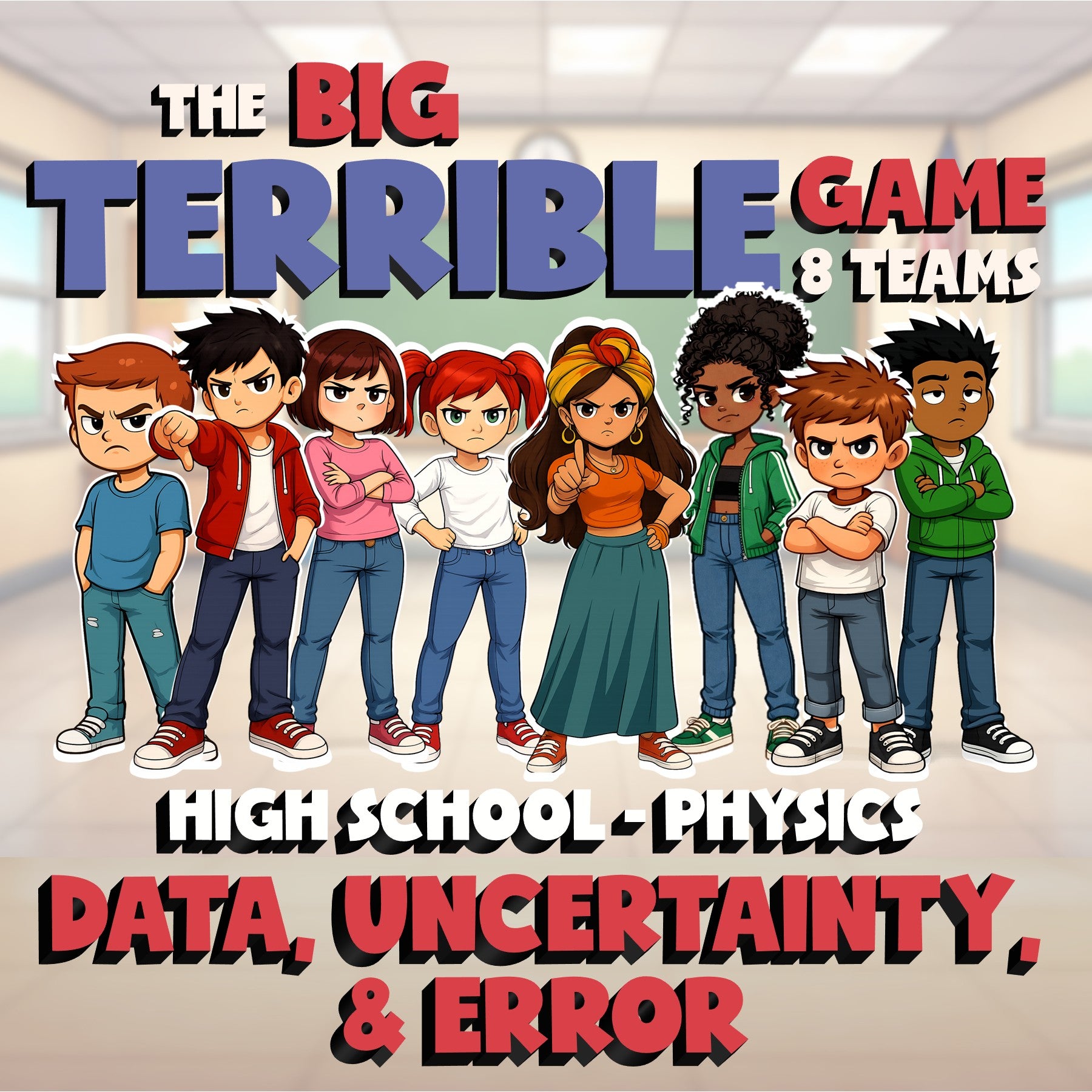 Data, Uncertainty, & Error BIG TERRIBLE GAME - No Prep Physics Science Review