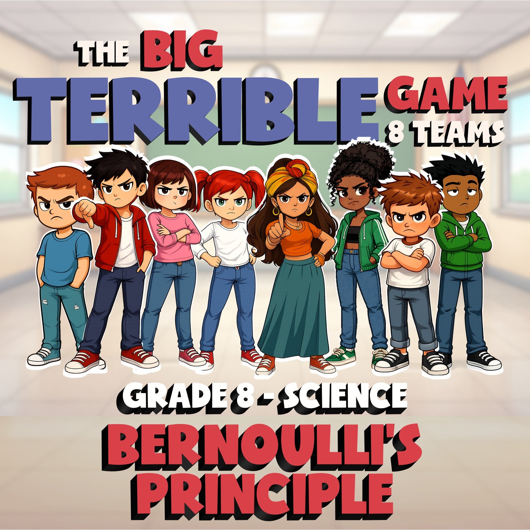 Bernoulli's Principle BIG TERRIBLE GAME - No Prep Grade 8 Science Review