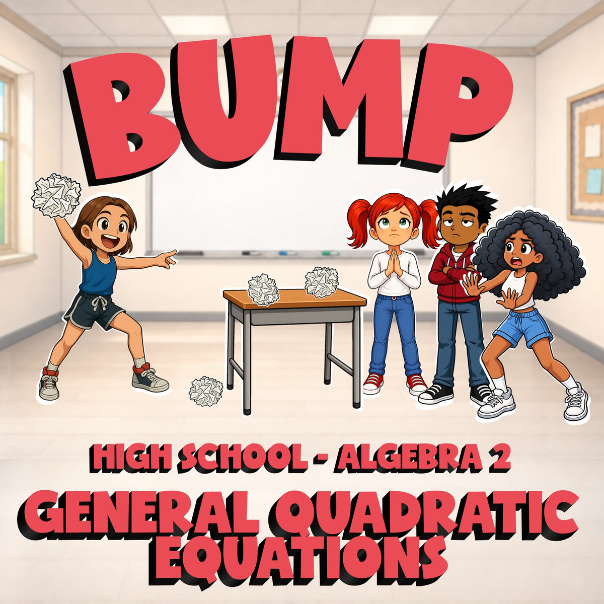 General Quadratic Equations BUMP Math Game - No Prep Algebra 2 Review Activity