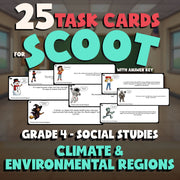 Climate & Environmental Regions SCOOT TASK CARDS Socials Game - No Prep Grade 4