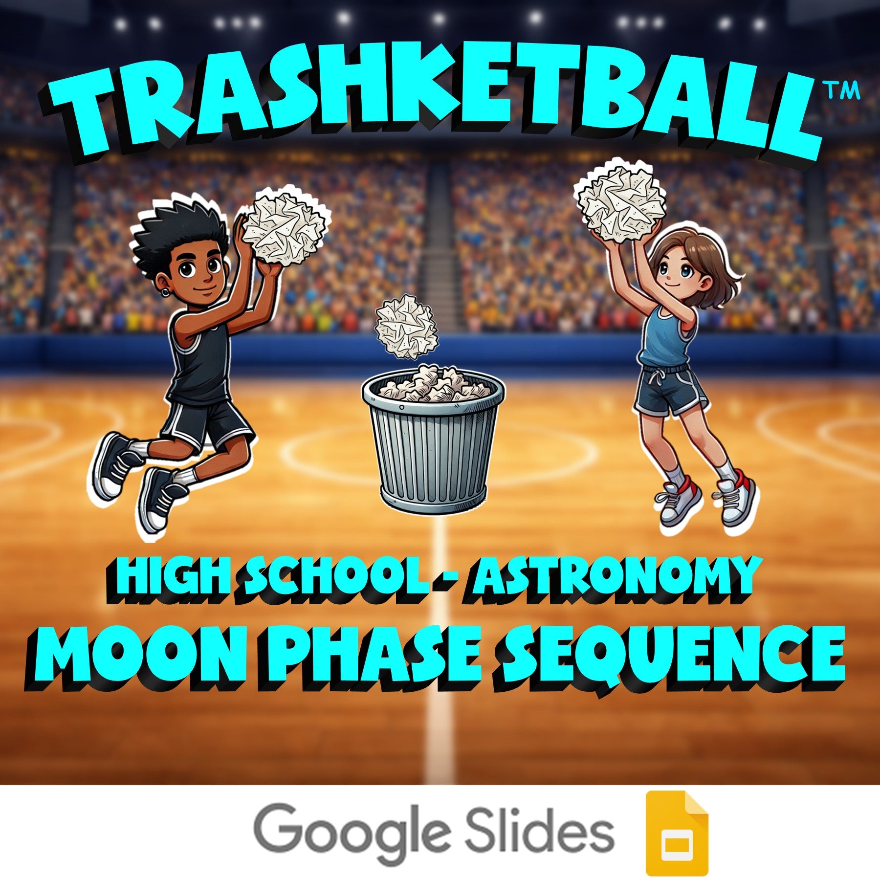 Moon Phase Sequence TRASHKETBALL Science Game - No Prep Astronomy Review
