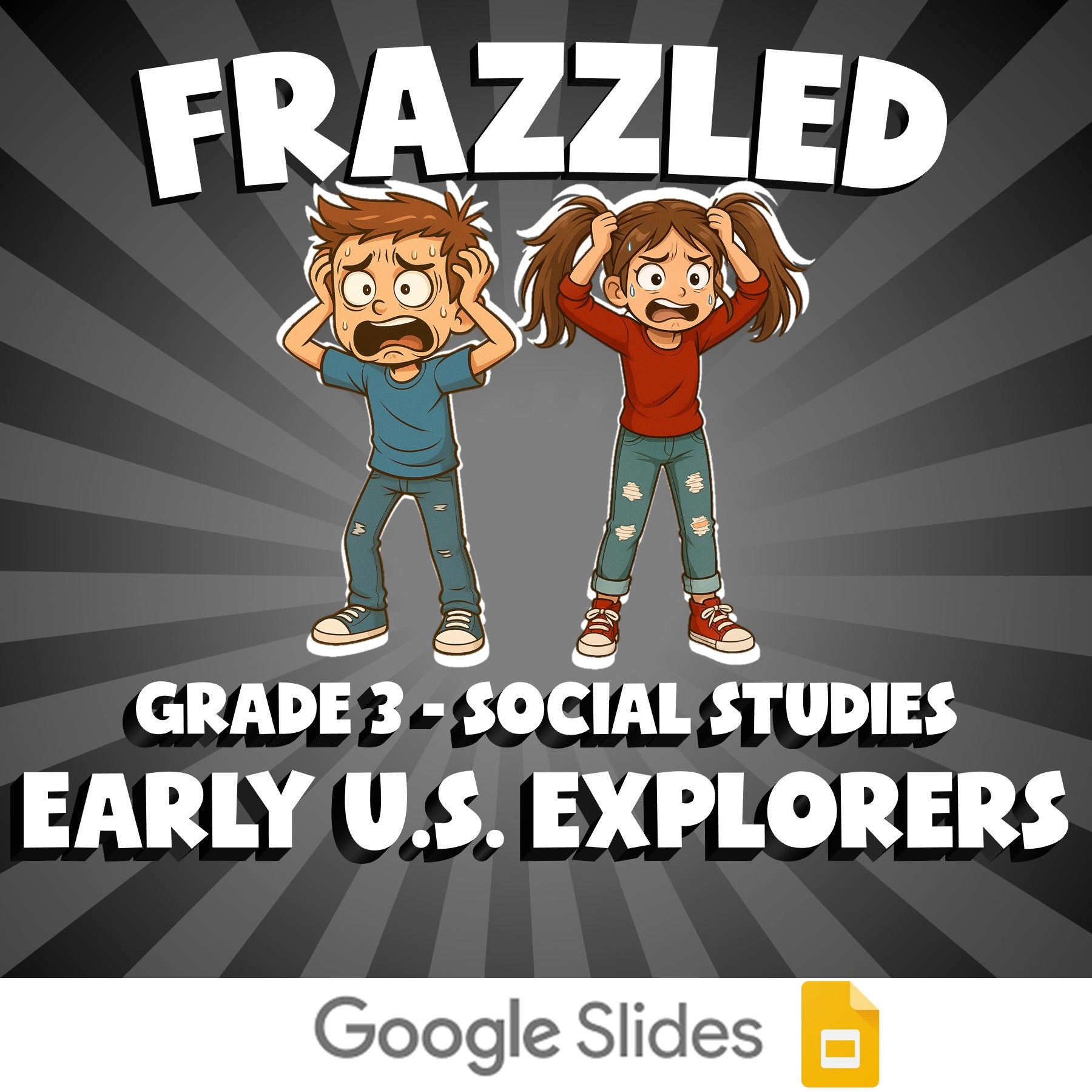 Early U.S. Explorers FRAZZLED Socials Game - No Prep Grade 3 Review Activity