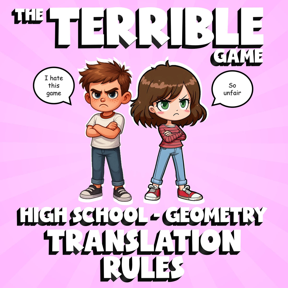 Translation Rules THE TERRIBLE GAME - No Prep Geometry Math Review Activity