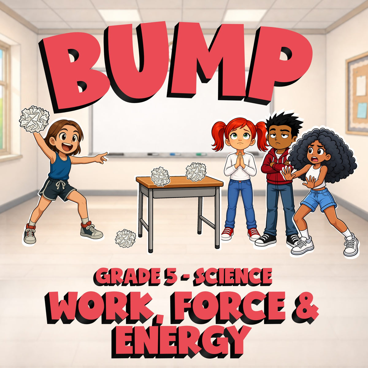 Work, Force & Energy BUMP Science Game - No Prep Grade 5 Review Activity