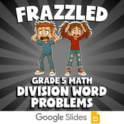 Division Word Problems FRAZZLED Math Game - No Prep Grade 5 Review Activity