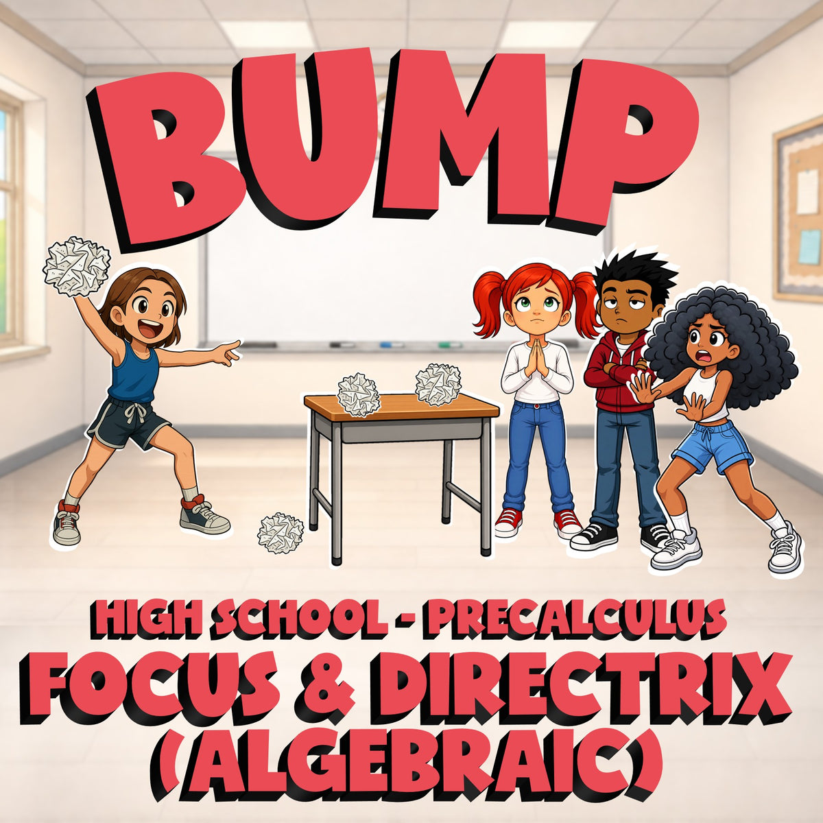 Focus & Directrix (Algebraic) BUMP Math Game - No Prep PreCalculus Review